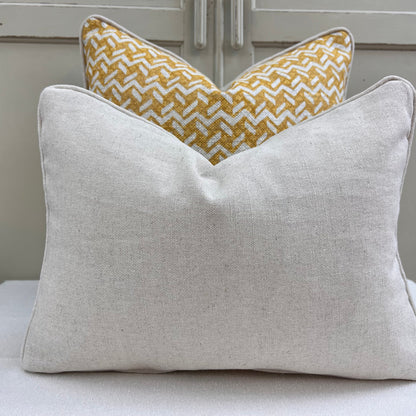 Cushions Made In Fermoie Chiltern Luxury Designer Decorative Neutral Yellow Linen Cushion Pillow Throw Cover