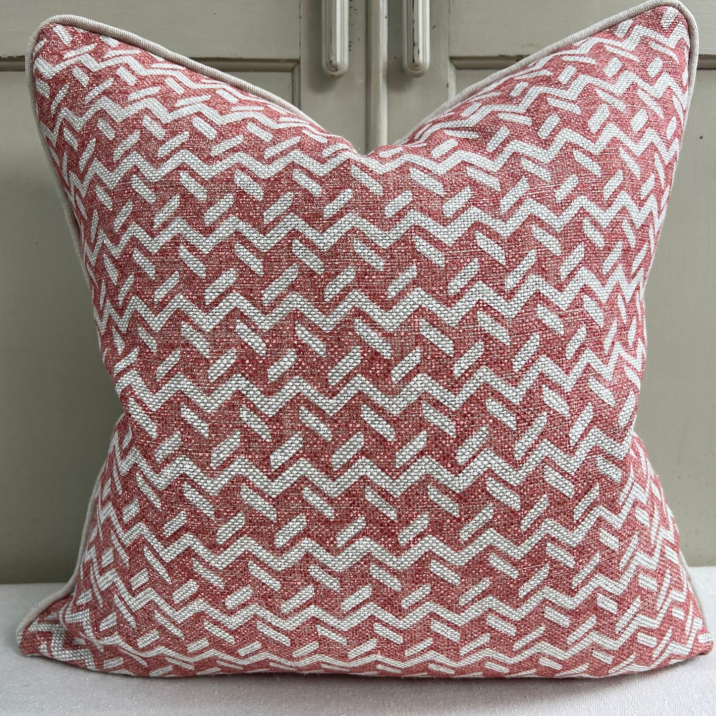 Fermoie Chiltern Luxury Designer Decorative Neutral Pink Linen Cushion Pillow Throw Cover