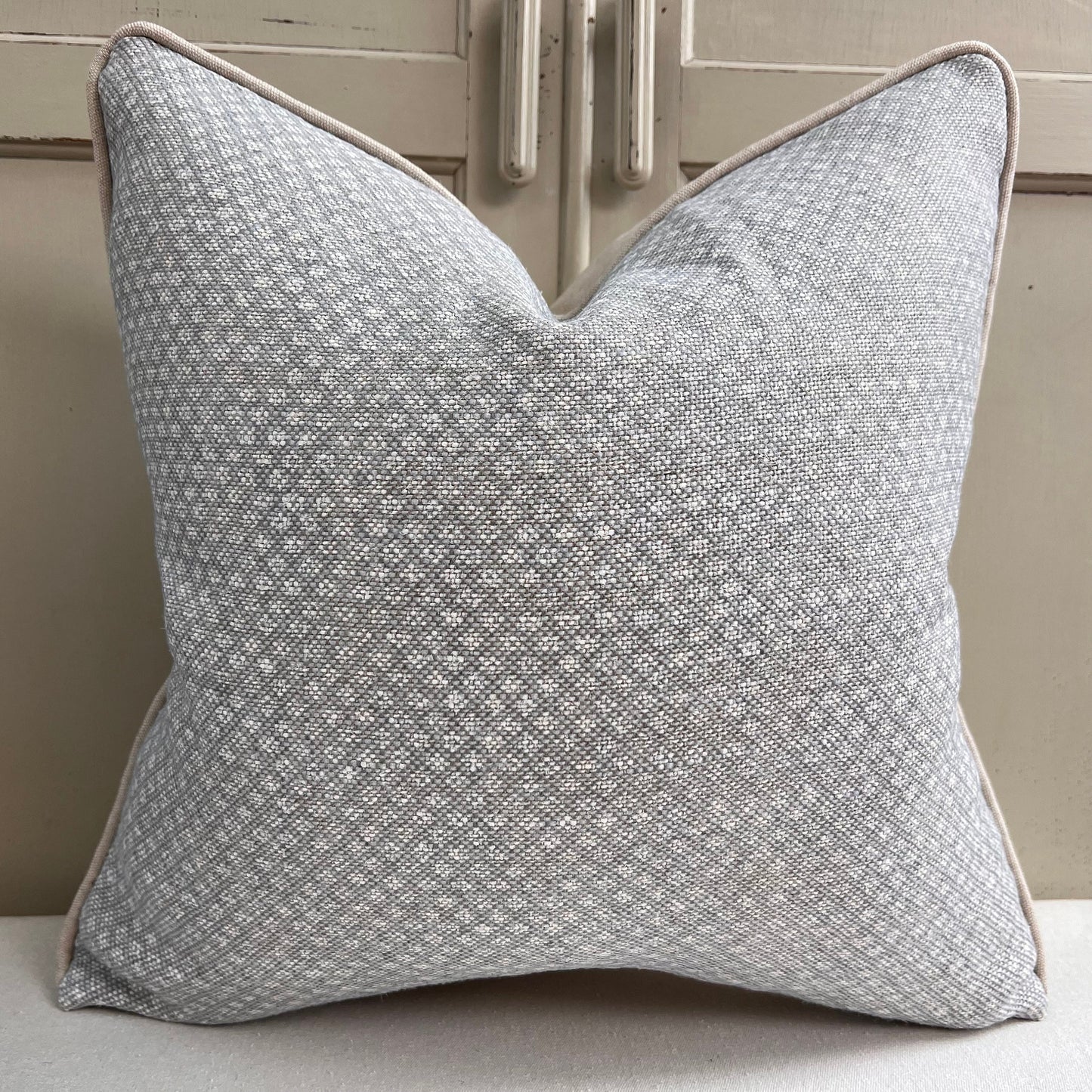 Cushions Made In Fermoie Figured Luxury Designer Decorative Pale Grey Linen Cushion Pillow Throw Cover