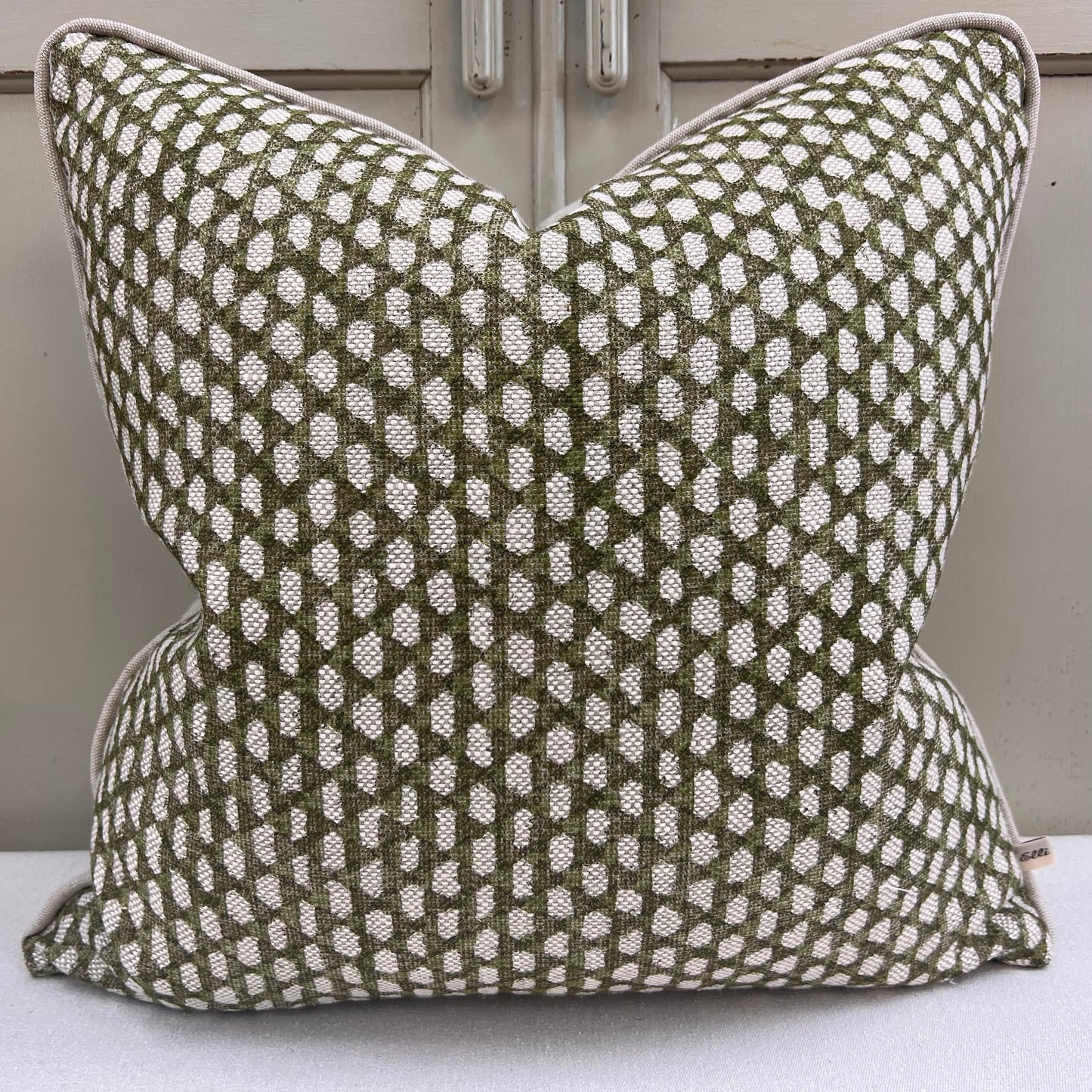 Fermoie Wicker Luxury Designer Decorative Olive Green Linen Cushion Pillow Throw Cover