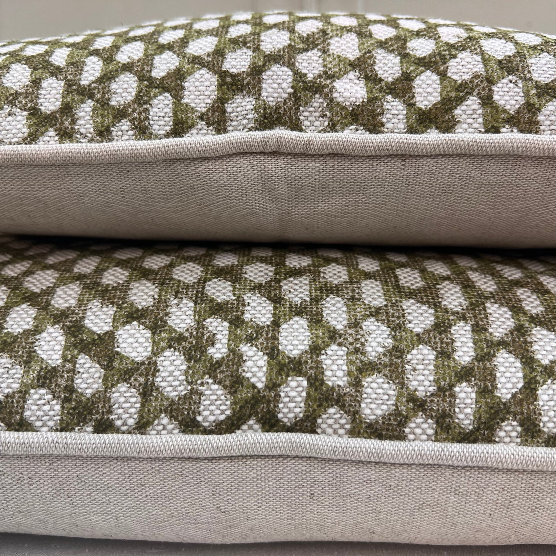 Fermoie Wicker Luxury Designer Decorative Olive Green Linen Cushion Pillow Throw Cover