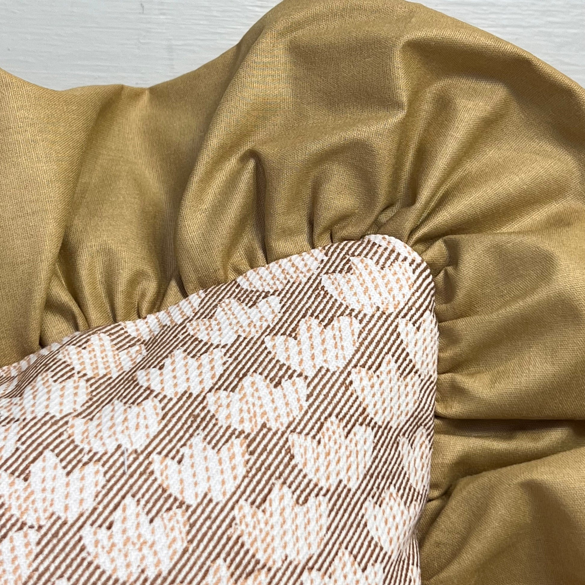 Cushions Made In Fermoie Eythorne Luxury Frilled Lumbar Beige Mustard Neutral Cotton Cushion Pillow Throw Cover