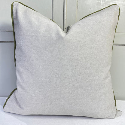 Mulberry Flying Ducks Plaster Green Orange Linen Luxury Designer Cushion Pillow Cover