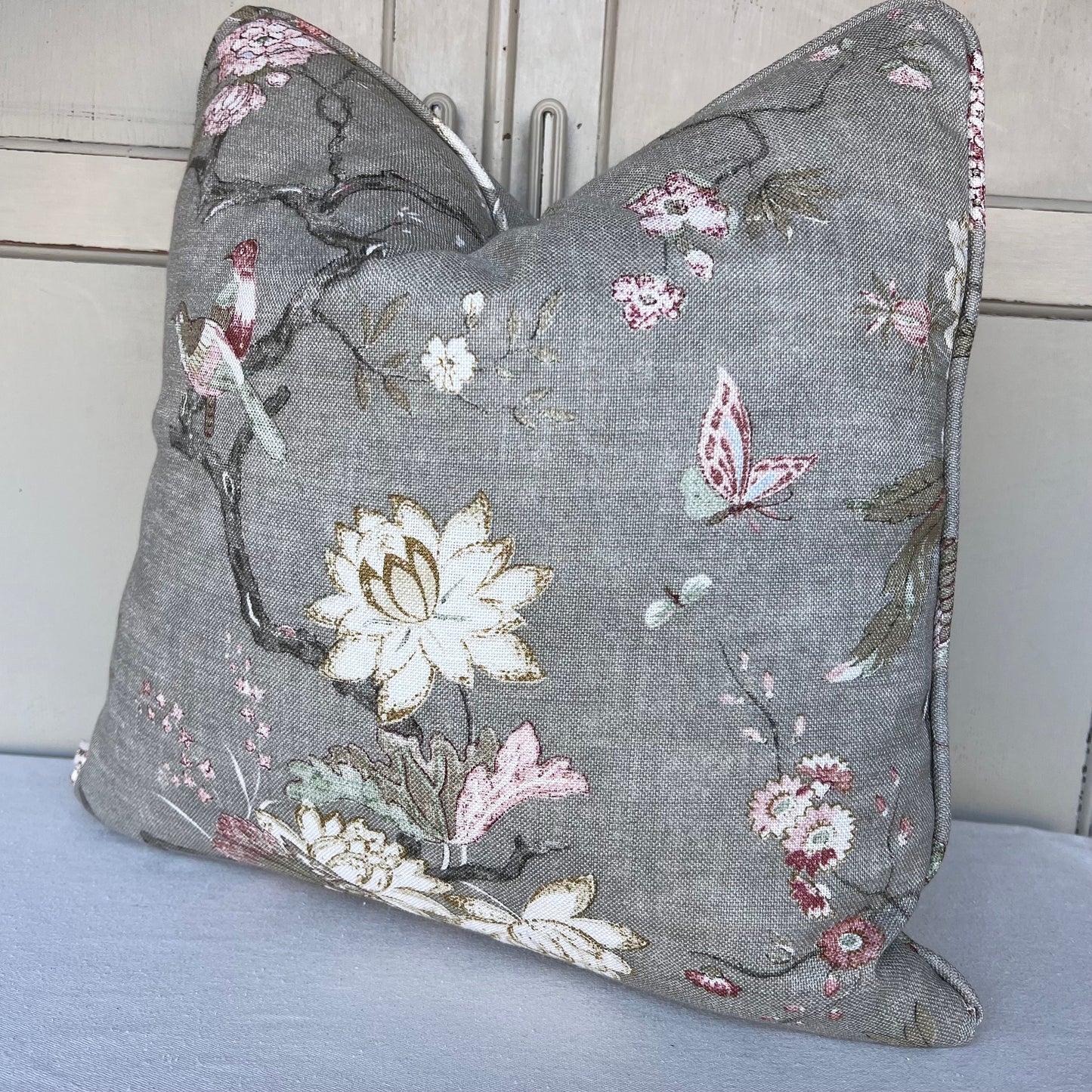 GP & J Baker Oriental Bird Luxury Designer Mole Grey Double Sided Cushion Pillow Cover