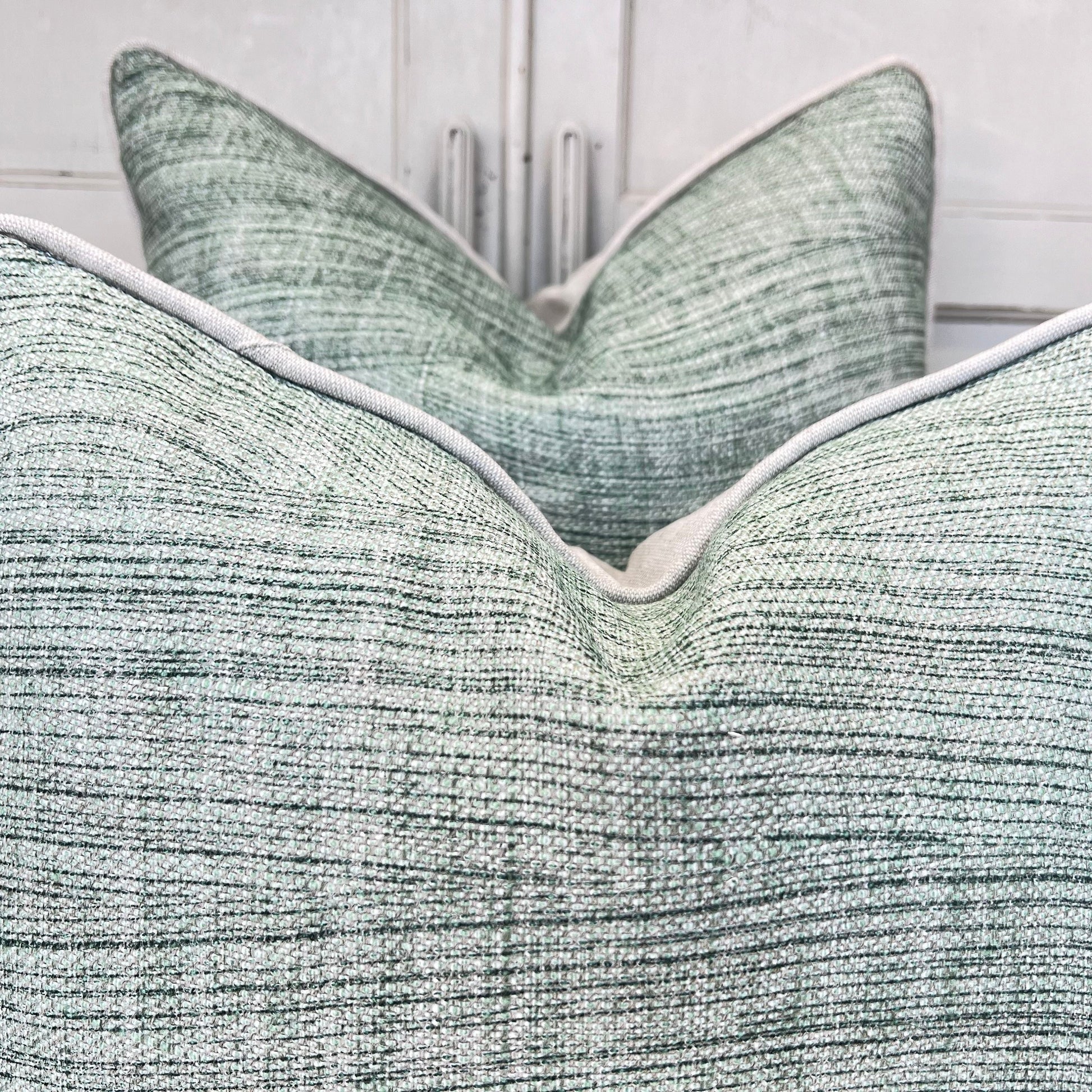 Cushions Made In Fermoie Wave Luxury Designer Decorative Rich Green Linen Cushion Pillow Throw Cover.