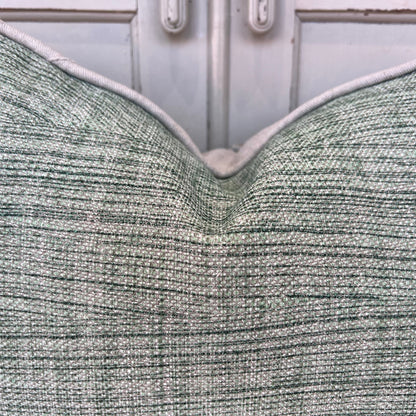 Cushions Made In Fermoie Wave Luxury Designer Decorative Rich Green Linen Cushion Pillow Throw Cover.