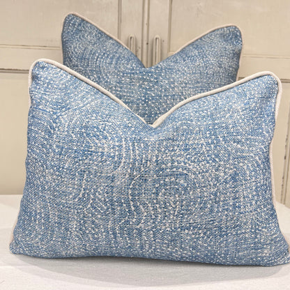 Cushions Made In Fermoie Cloud Luxury Designer Decorative Rich Blue Linen Cushion Pillow Throw Cover