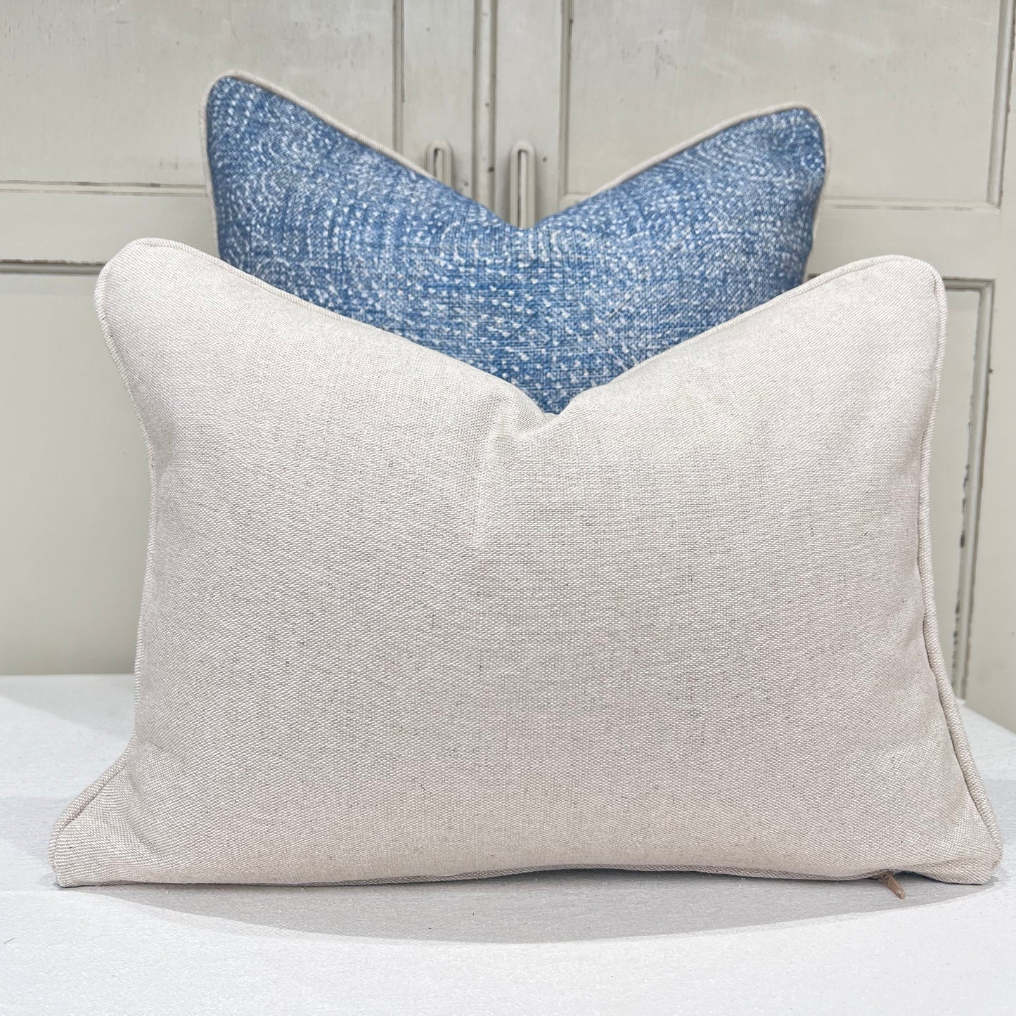 Cushions Made In Fermoie Cloud Luxury Designer Decorative Rich Blue Linen Cushion Pillow Throw Cover