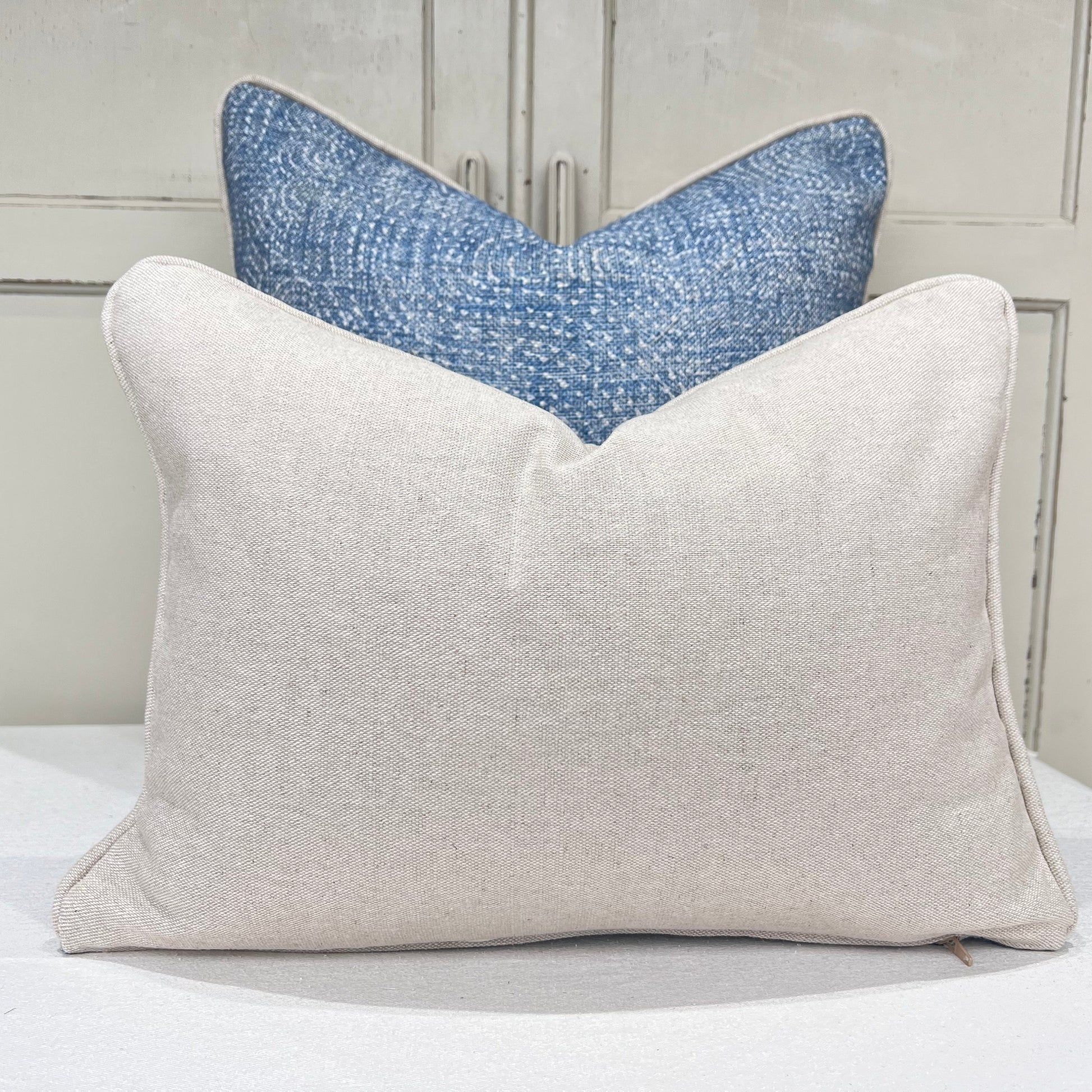 Cushions Made In Fermoie Cloud Luxury Designer Decorative Rich Blue Linen Cushion Pillow Throw Cover