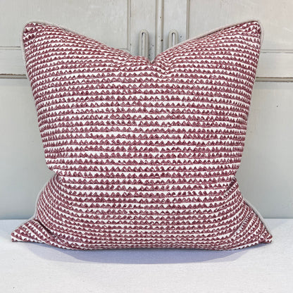 Cushions Made In Fermoie Mendip Red Burgundy Neutral Cotton Cushion Pillow Throw Cover