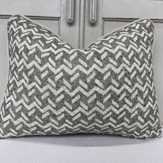 Cushions Made In Fermoie Chiltern Luxury Designer Decorative Olive Green Linen Cushion Pillow Throw Cover