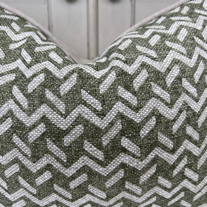 Cushions Made In Fermoie Chiltern Luxury Designer Decorative Olive Green Linen Cushion Pillow Throw Cover