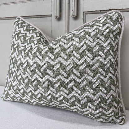 Cushions Made In Fermoie Chiltern Luxury Designer Decorative Olive Green Linen Cushion Pillow Throw Cover