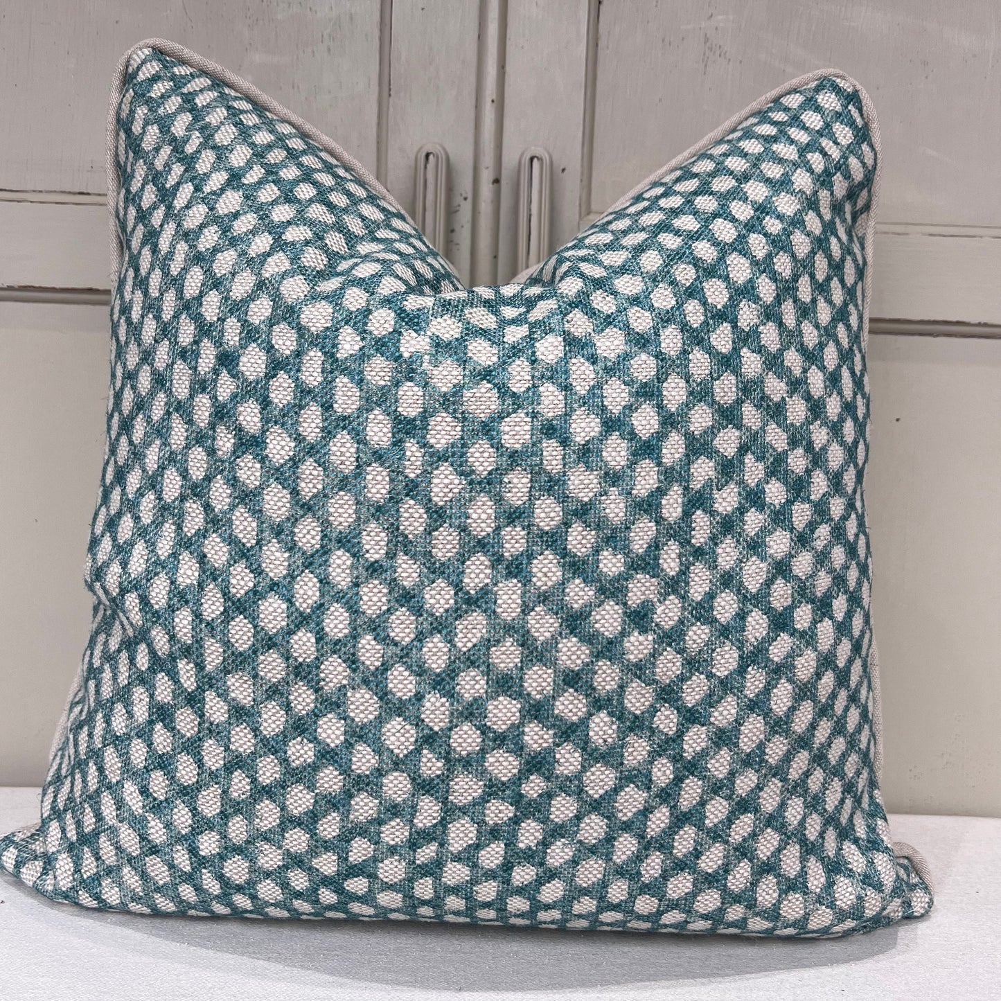 Cushions Made In Fermoie Wicker Luxury Designer Decorative Teal Green Linen Cushion Pillow Throw Cover