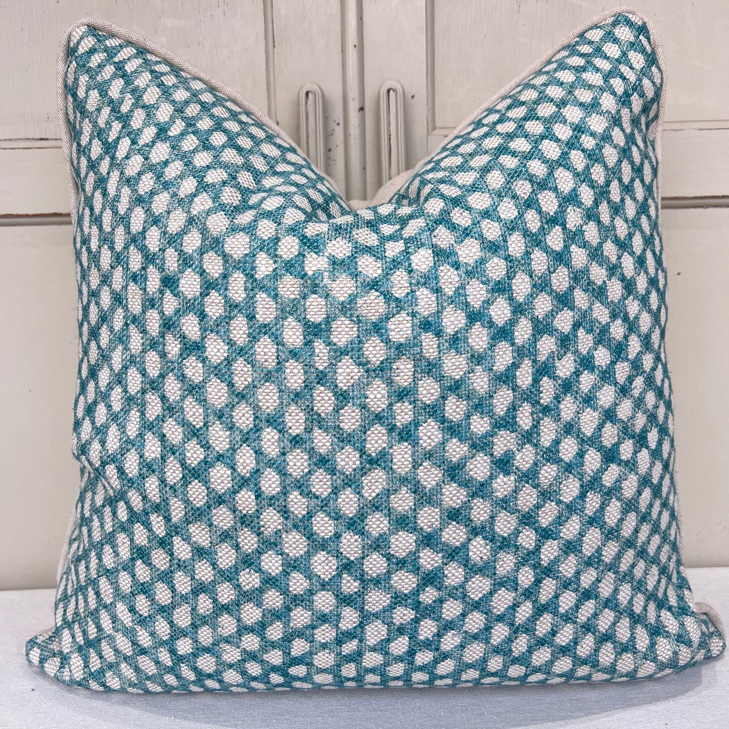 Cushions Made In Fermoie Wicker Luxury Designer Decorative Teal Green Linen Cushion Pillow Throw Cover