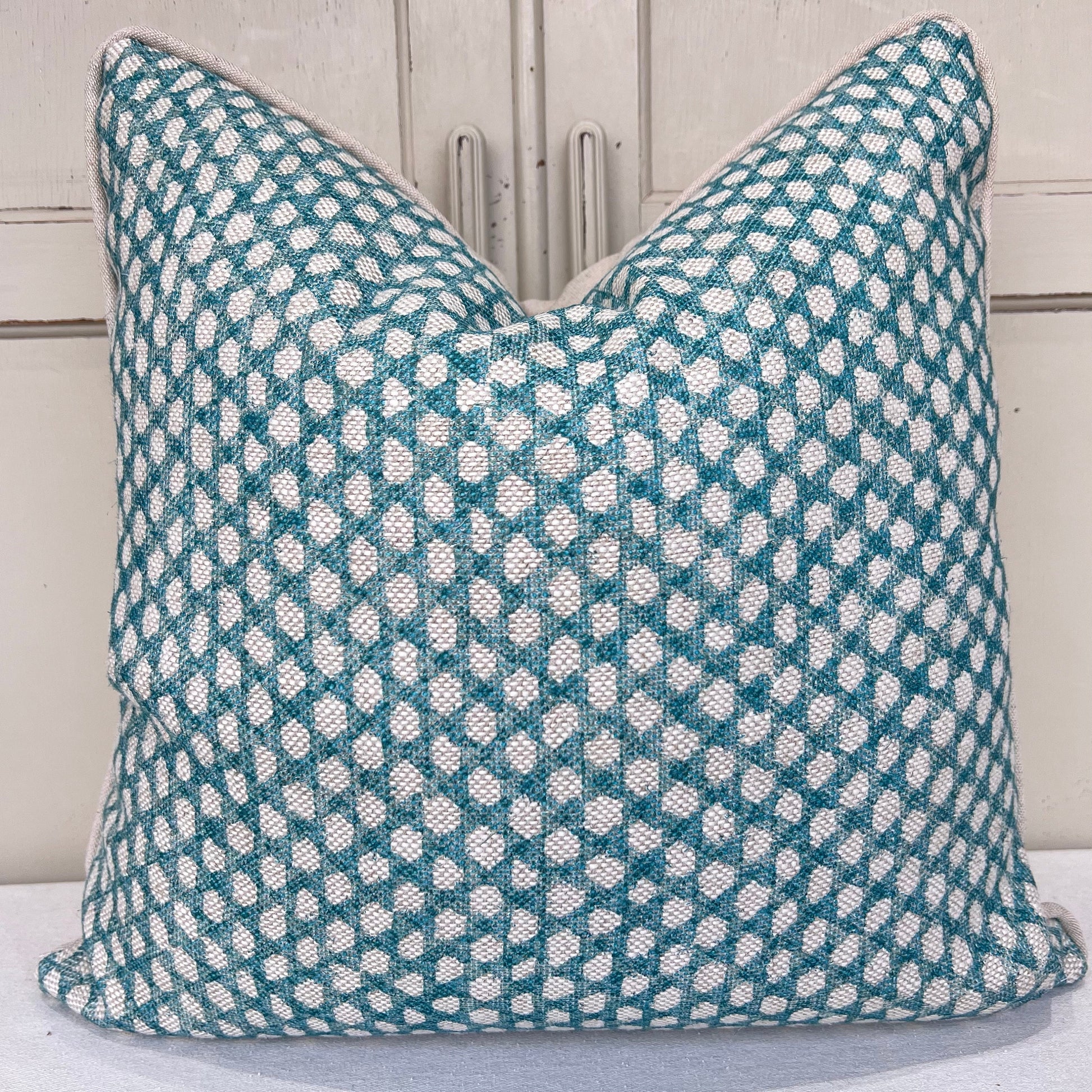 Cushions Made In Fermoie Wicker Luxury Designer Decorative Teal Green Linen Cushion Pillow Throw Cover