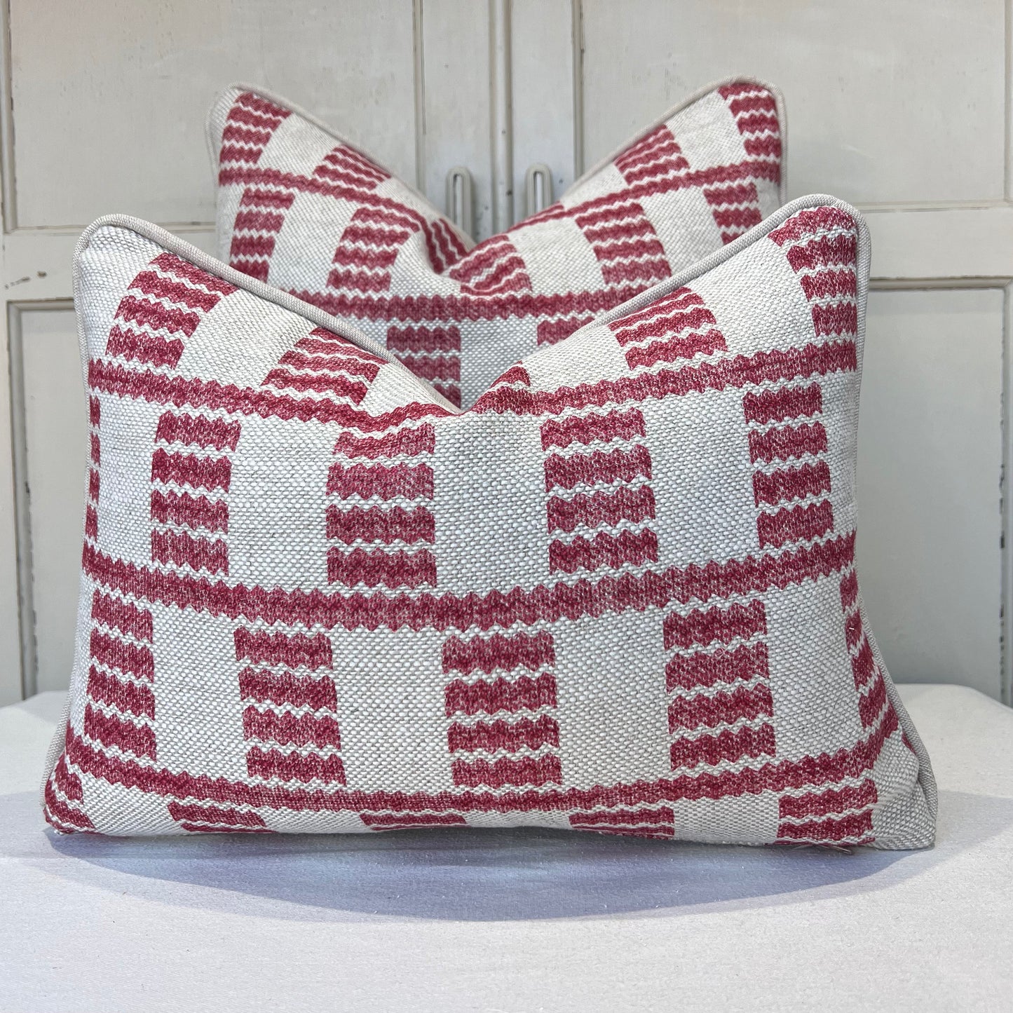 Cushions Made In Fermoie Cove Linen Luxury Designer Decorative Red Neutral Cushion Pillow Throw Cover