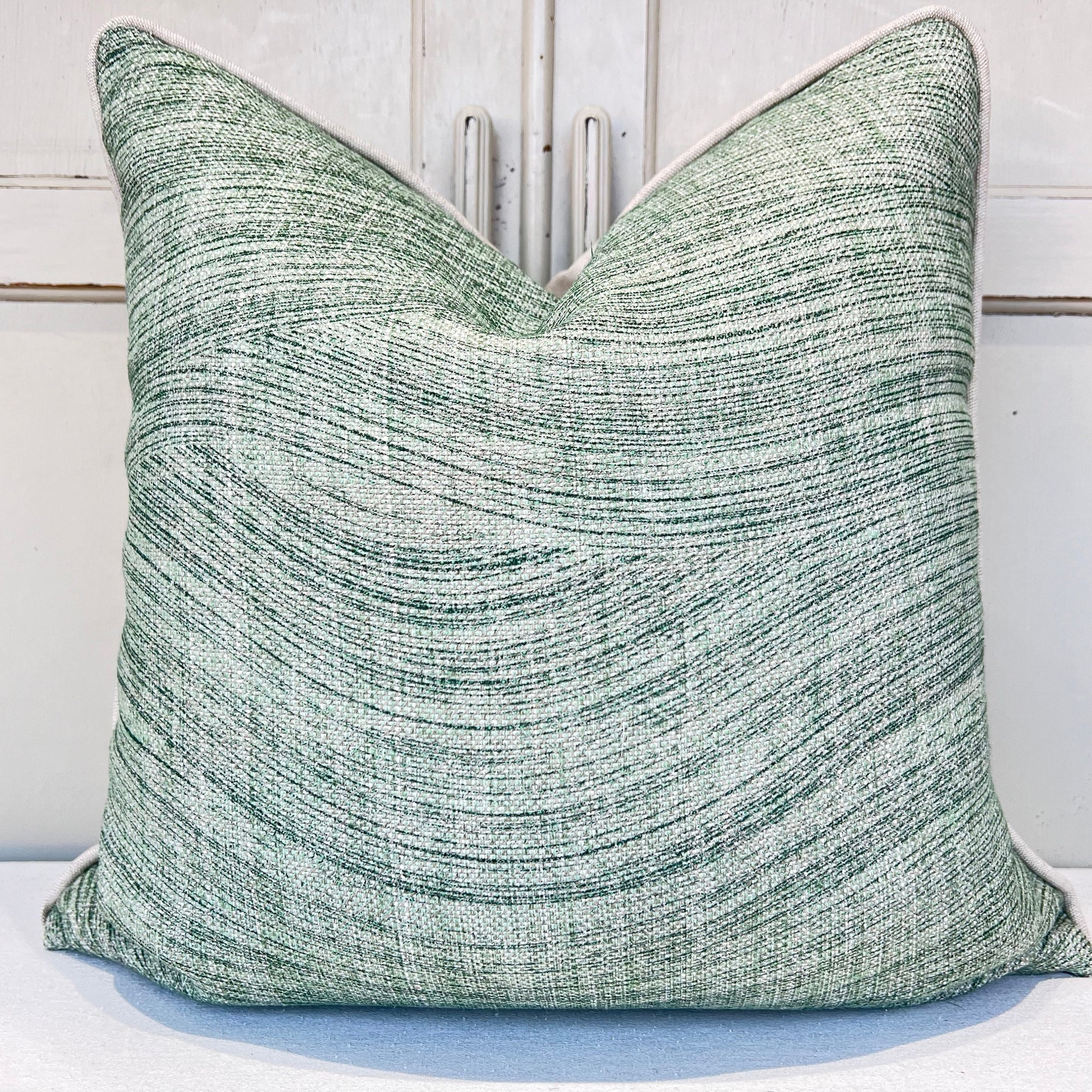 Cushions Made In Fermoie Wave Luxury Designer Decorative Rich Green Linen Cushion Pillow Throw Cover.