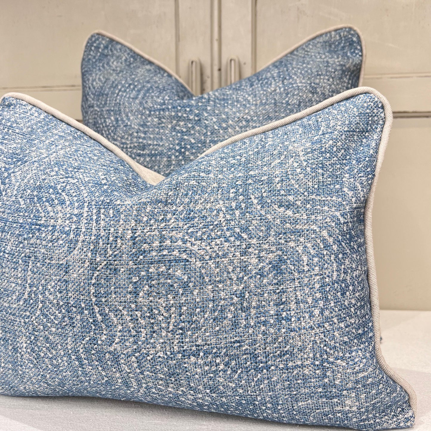 Cushions Made In Fermoie Cloud Luxury Designer Decorative Rich Blue Linen Cushion Pillow Throw Cover