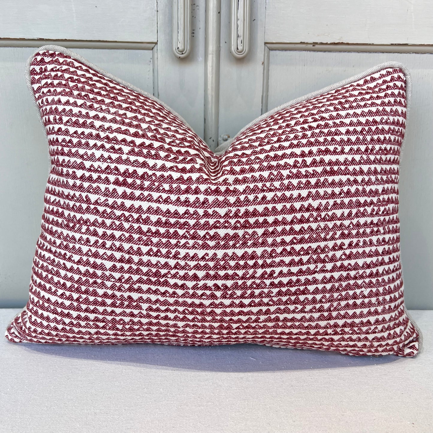 Cushions Made In Fermoie Mendip Red Burgundy Neutral Cotton Cushion Pillow Throw Cover