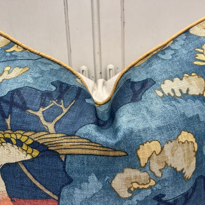 Luxury Designer Mulberry Flying Ducks Red Blue Luxury Cushion Pillow Cover