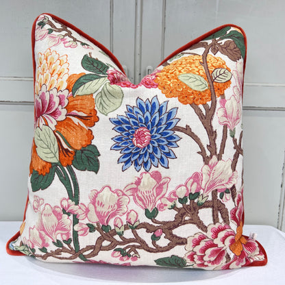 GP & Baker Magnolia Luxury Designer Cream Blue Orange Decorative Cushion Pillow Throw Cover