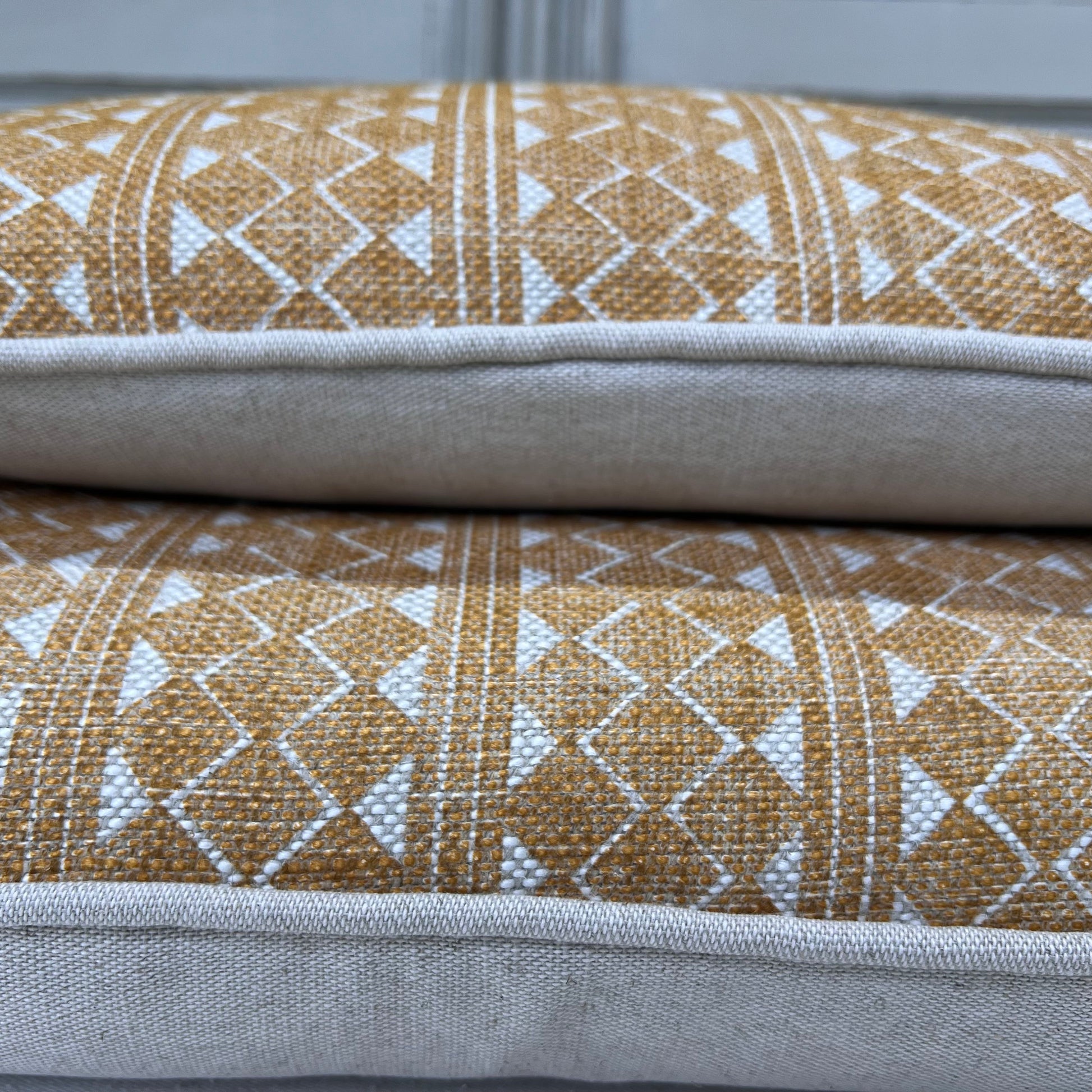 Cushions Made In Fermoie Quantock Luxury Designer Decorative Neutral Mustard Linen Cushion Pillow Throw Cover