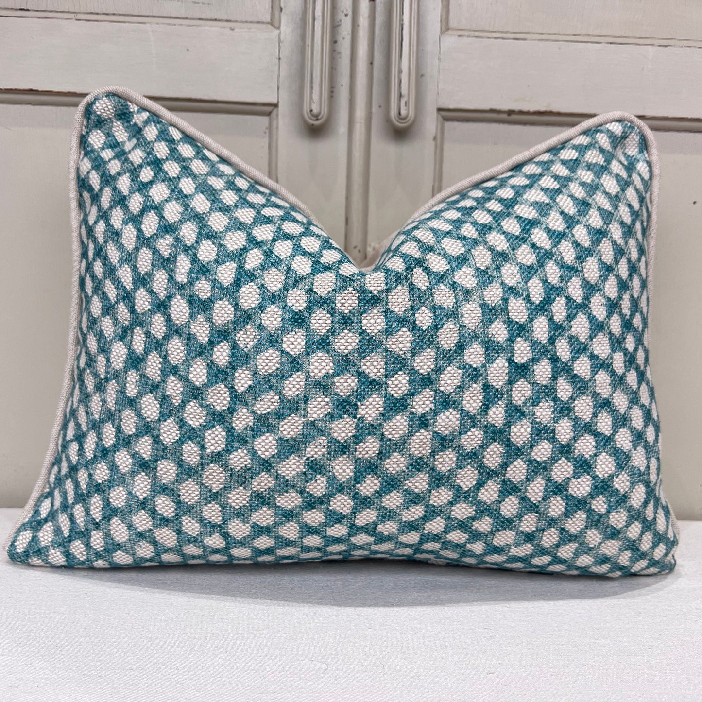 Cushions Made In Fermoie Wicker Luxury Designer Decorative Teal Green Linen Cushion Pillow Throw Cover