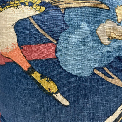 Luxury Designer Mulberry Flying Ducks Red Blue Luxury Cushion Pillow Cover