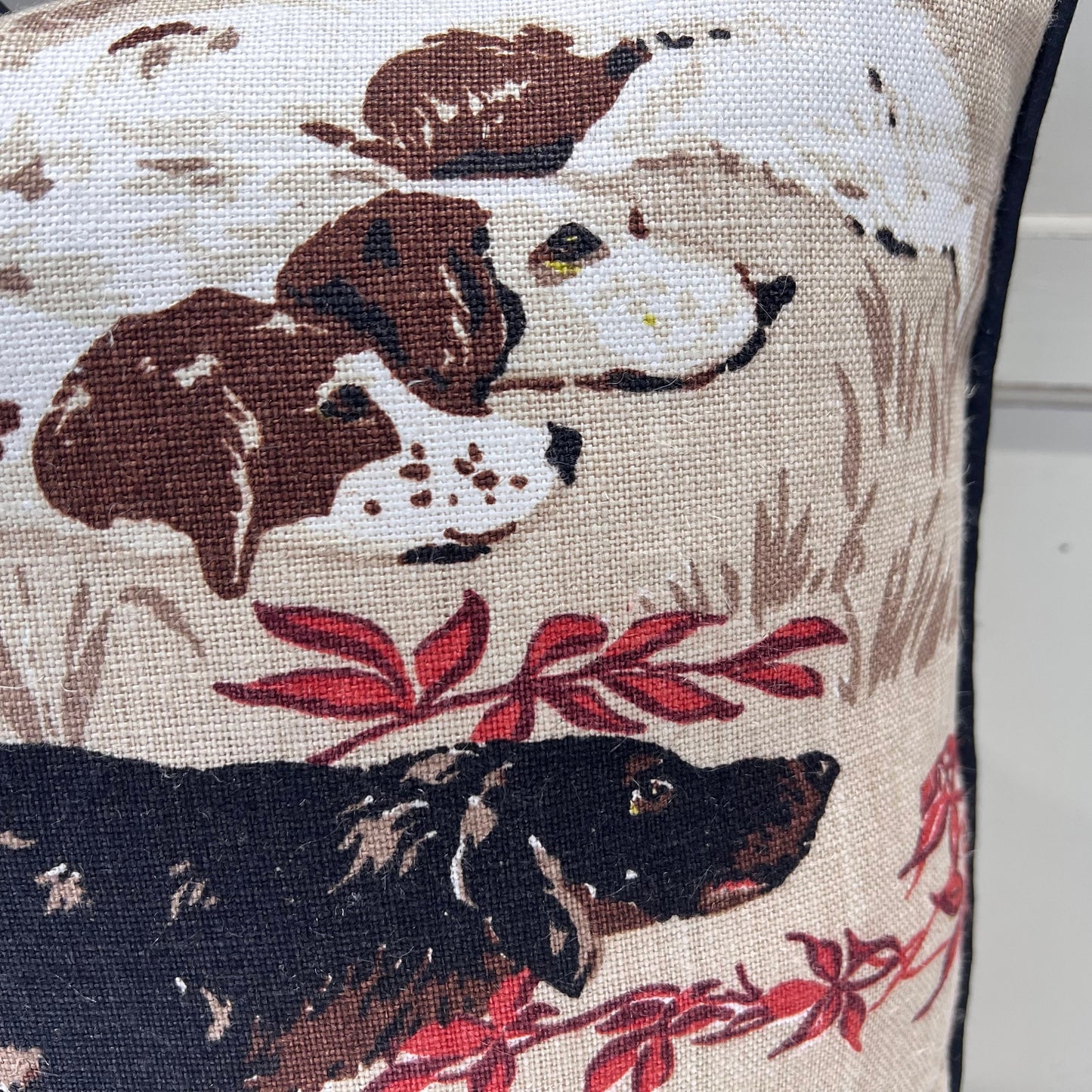 Schumacher Luxury Designer Pointers Tan Beige Lumbar Decorative Cushion Pillow Throw Cover