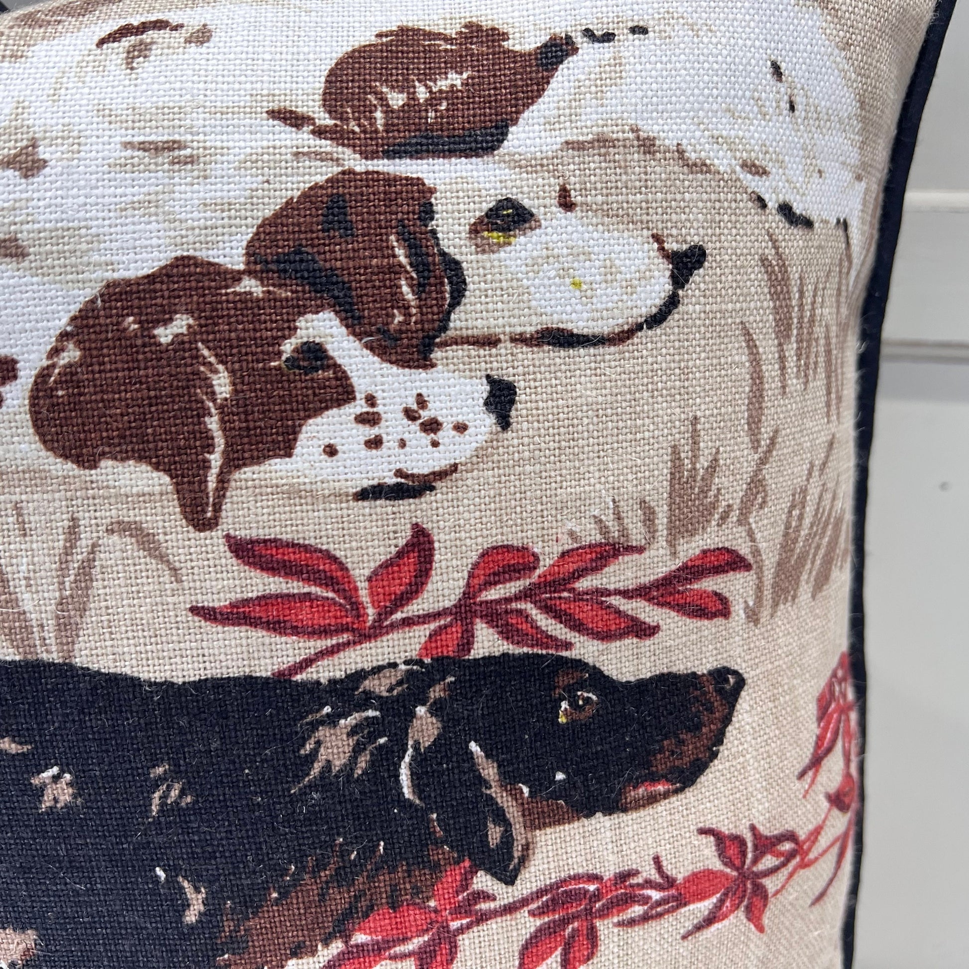 Schumacher Luxury Designer Pointers Tan Beige Lumbar Decorative Cushion Pillow Throw Cover