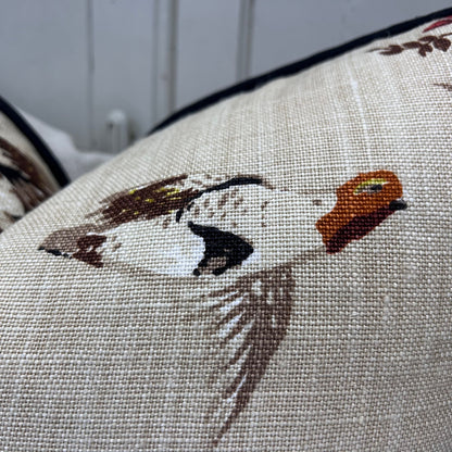 Schumacher Luxury Designer Pointers Tan Beige Lumbar Decorative Cushion Pillow Throw Cover