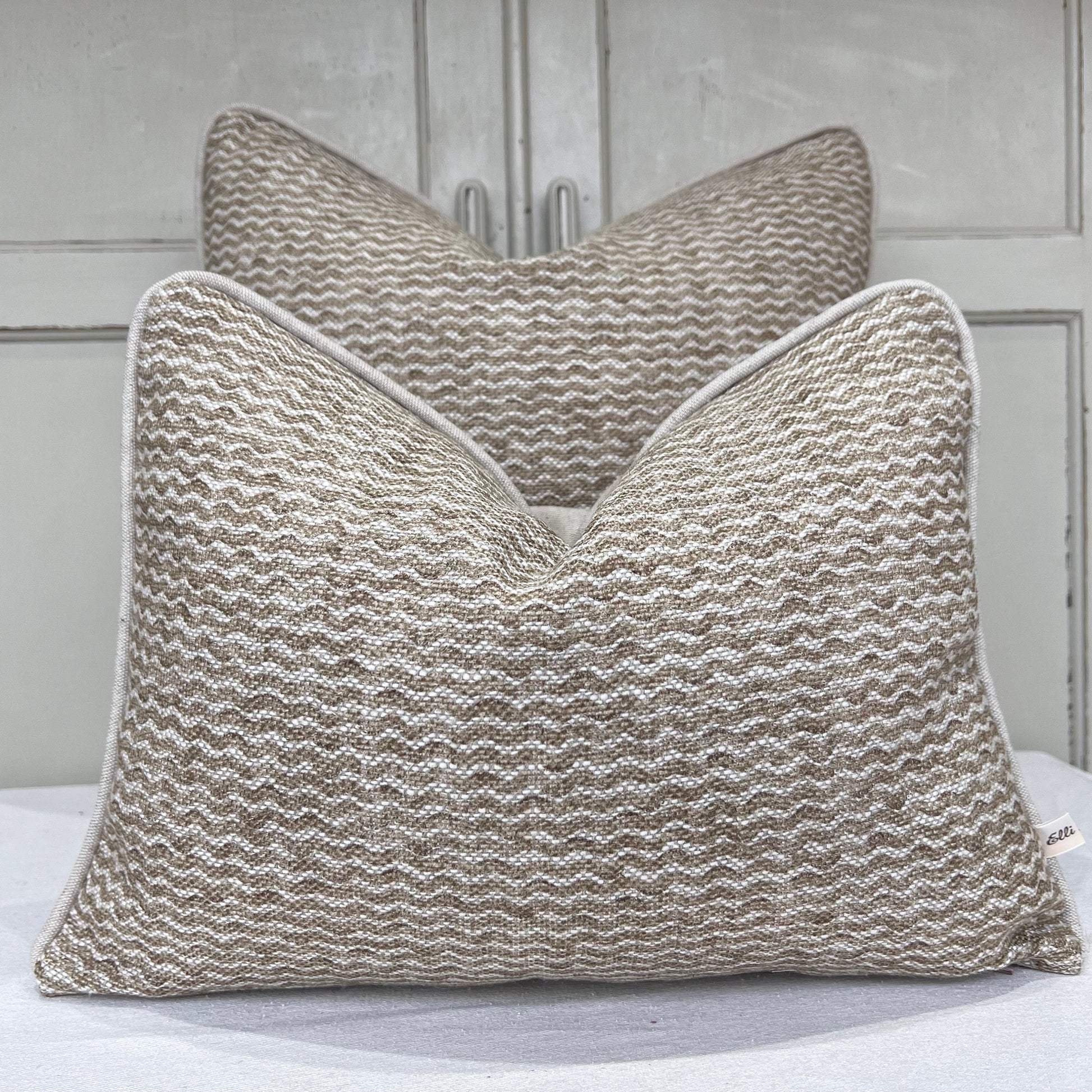 Cushions Made In Fermoie Popple Luxury Designer Decorative Beige Linen Cushion Pillow Throw Cover