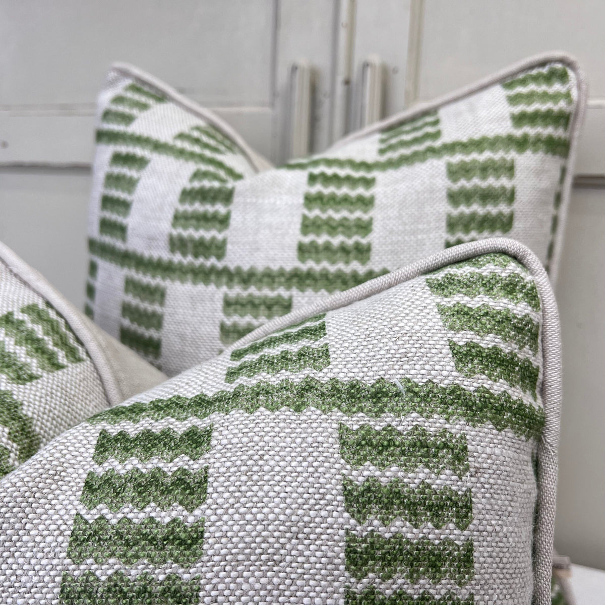 Cushions Made In Fermoie Cove Fabric Green Linen Cushion Pillow Throw Cover
