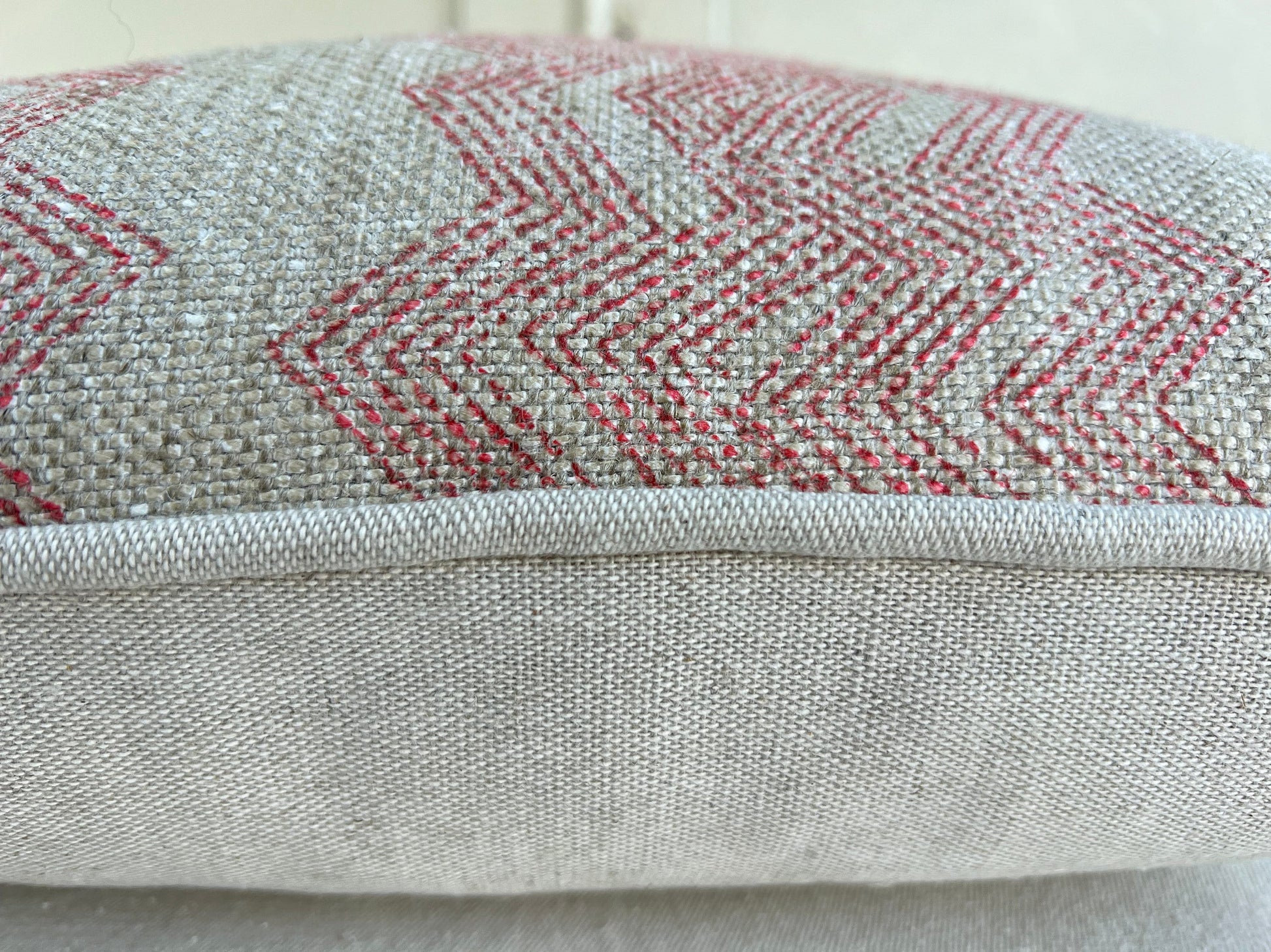 Cushions Made In Fermoie Drift Luxury Designer Decorative Red Beige Linen Cushion Pillow Throw Cover