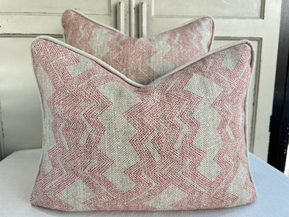 Cushions Made In Fermoie Drift Luxury Designer Decorative Red Beige Linen Cushion Pillow Throw Cover