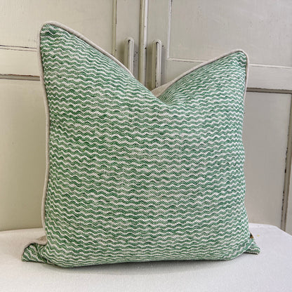 Cushions Made in Fermoie Popple Decorative Green Neutral Linen Cushion Pillow Throw Cover