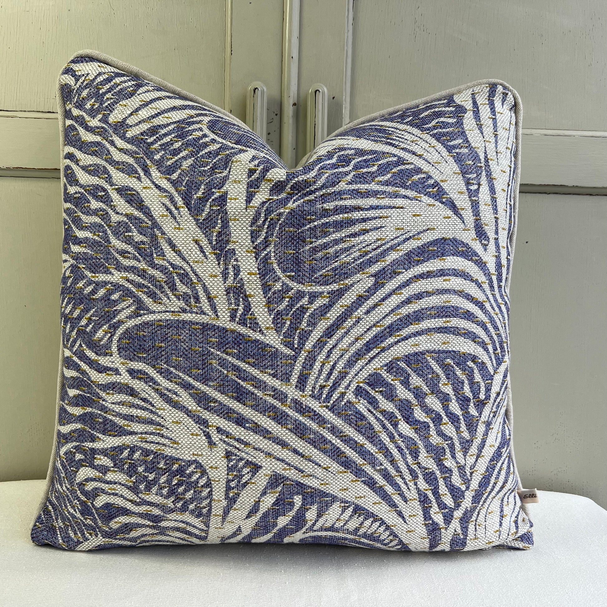 Cushions Made In Fermoie Savernake Luxury Designer Decorative Blue Linen Cushion Pillow Throw Cover