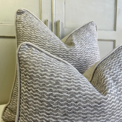 Cushions Made In Fermoie Popple Luxury Designer Decorative Grey Neutral Linen Cushion Pillow Throw Cover