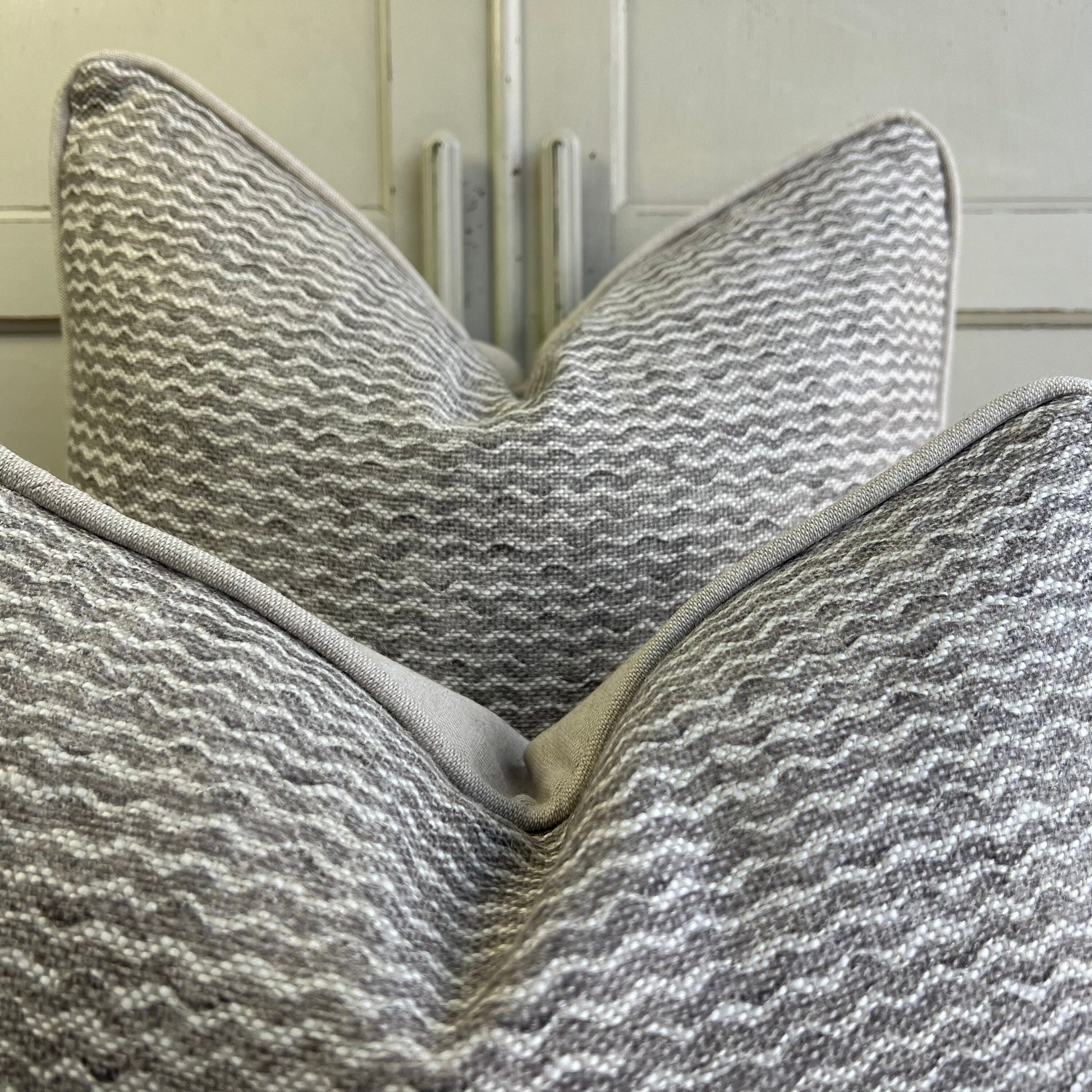 Cushions Made In Fermoie Popple Luxury Designer Decorative Grey Neutral Linen Cushion Pillow Throw Cover