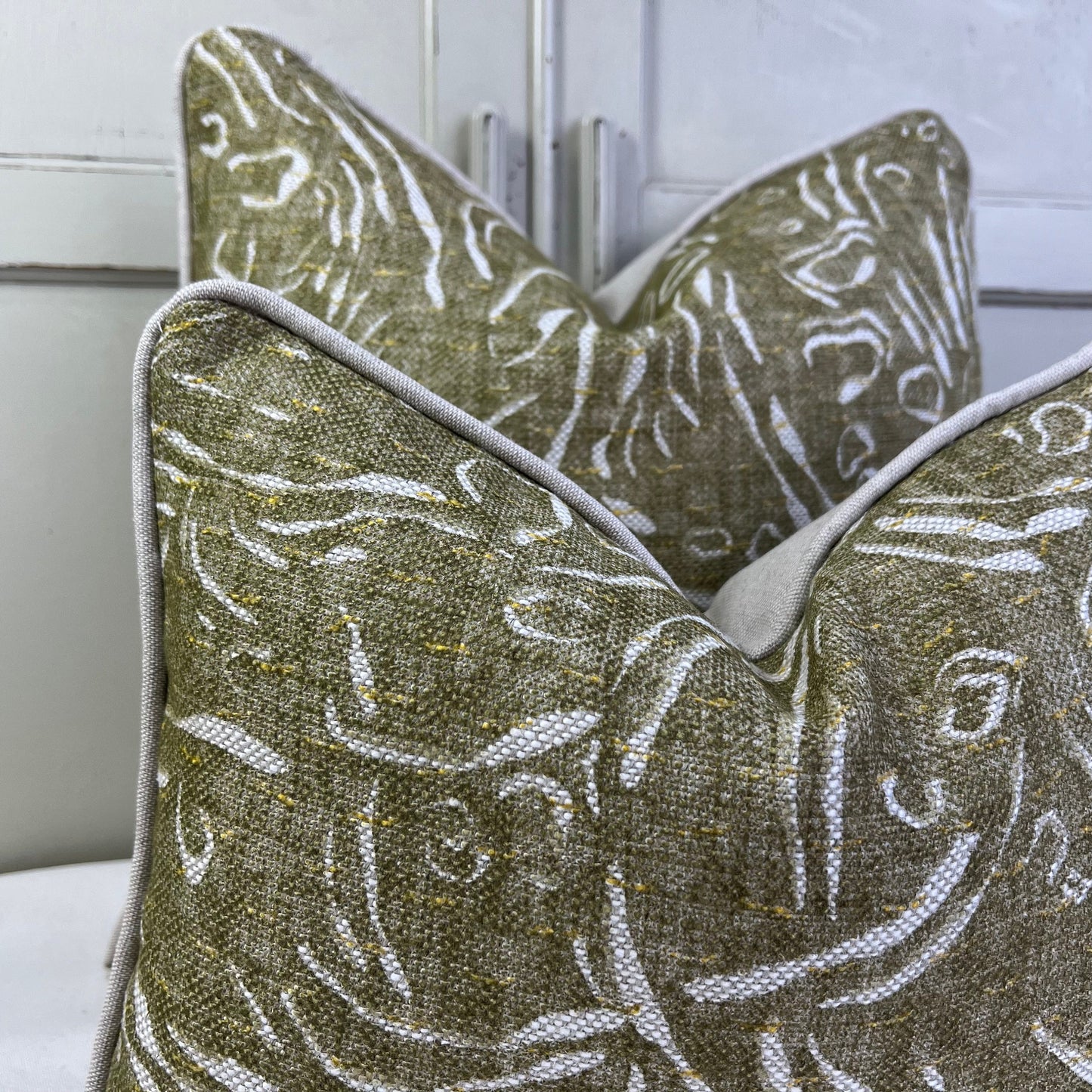 Cushions Made In Fermoie Pebble Decorative Neutral Green Cotton Cushion Pillow Throw Cover