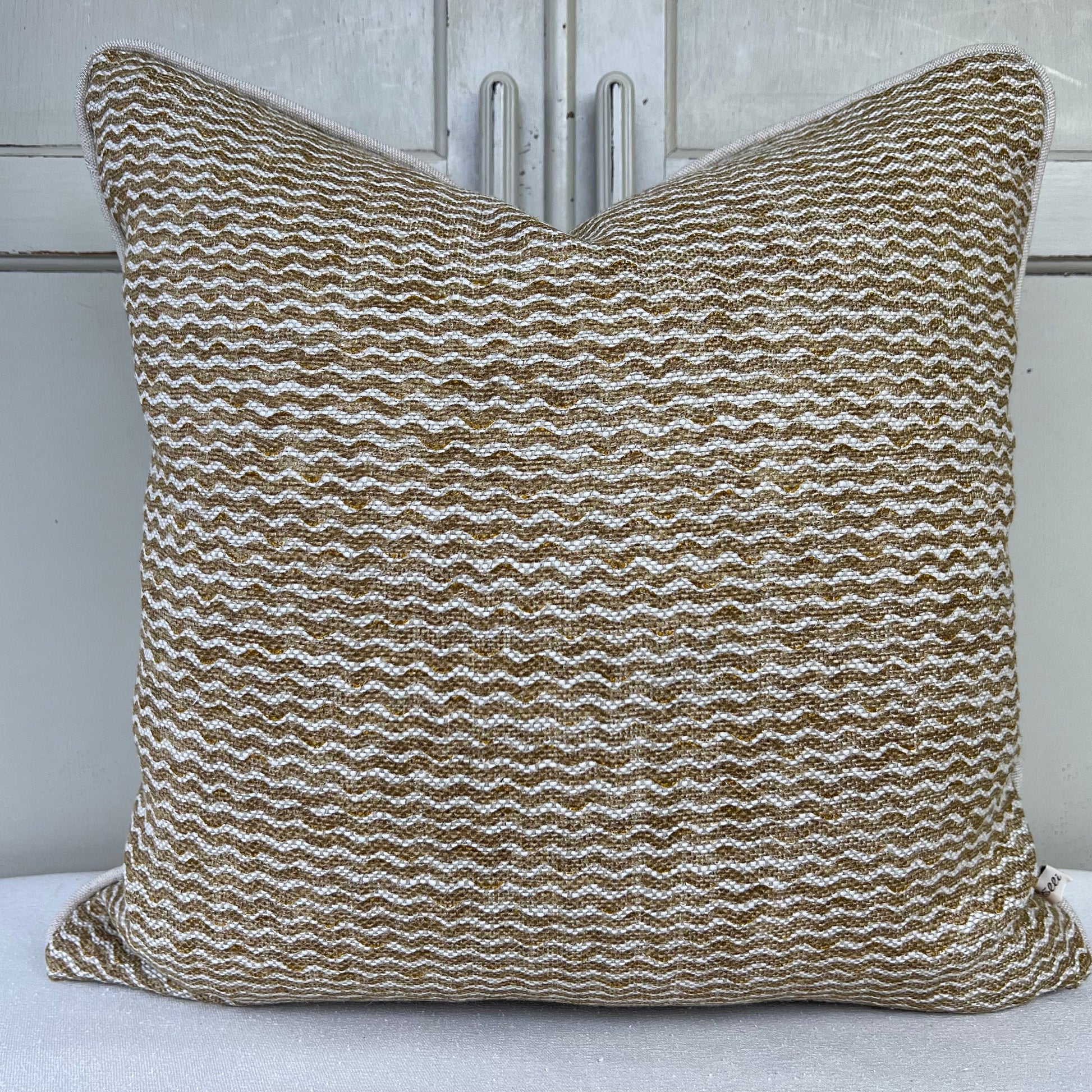 Cushions Made in Fermoie Popple Luxury Designer Olive Linen Decorative Cushion Pillow Throw Cover