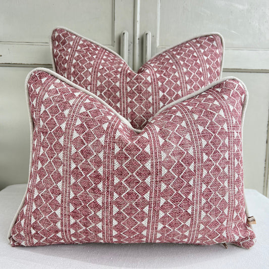 Cushions Made In Fermoie Quantock Luxury Designer Decorative Raspberry Linen Cushion Pillow Throw Cover