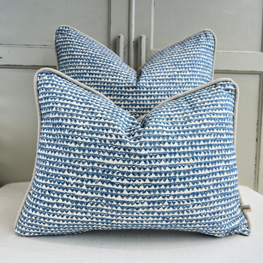 Cushions Made In Fermoie Mendip Decorative Blue Neutral Cotton Cushion Pillow Throw Cover