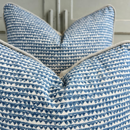 Cushions Made In Fermoie Mendip Decorative Blue Neutral Cotton Cushion Pillow Throw Cover