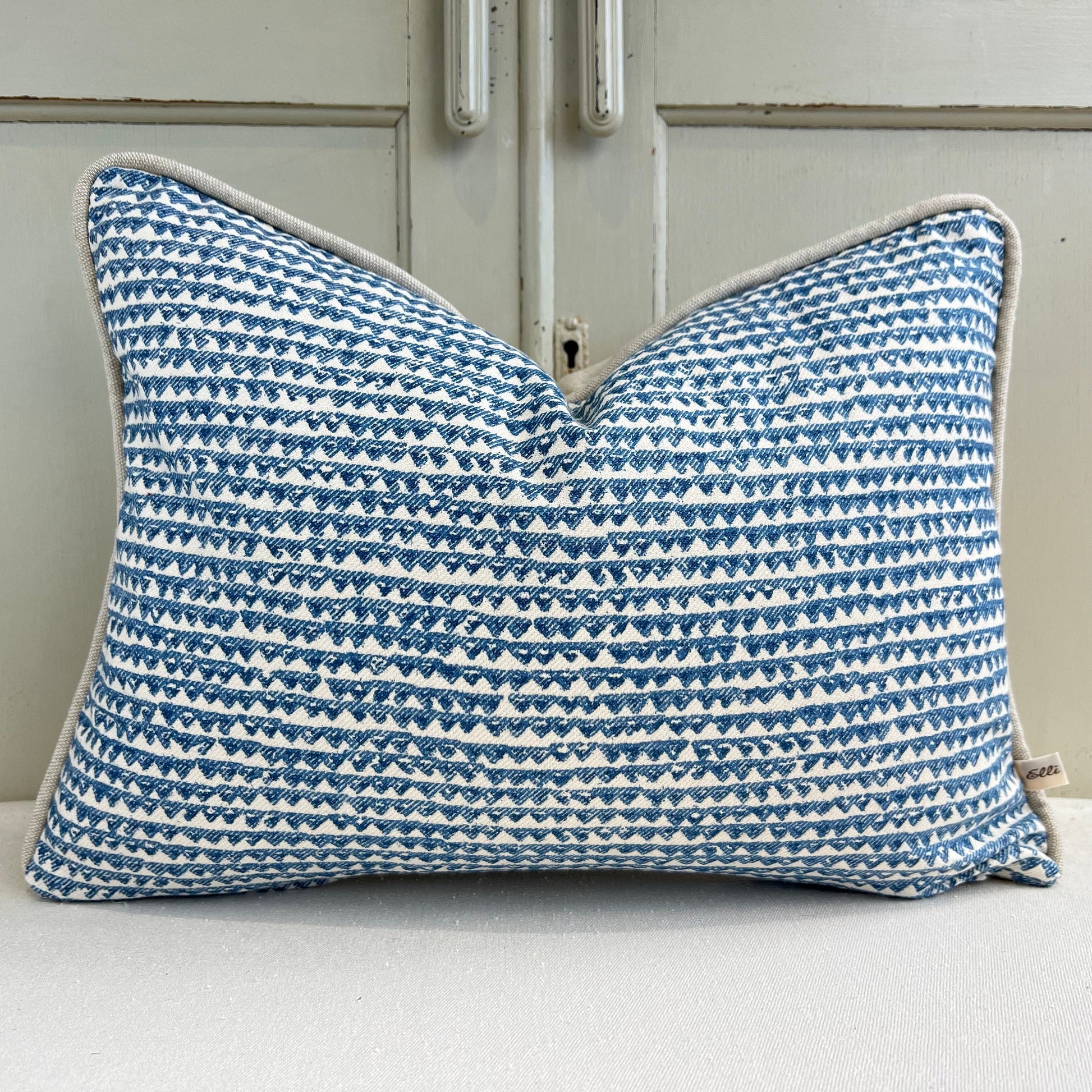 Cushions Made In Fermoie Mendip Decorative Blue Neutral Cotton Cushion Pillow Throw Cover