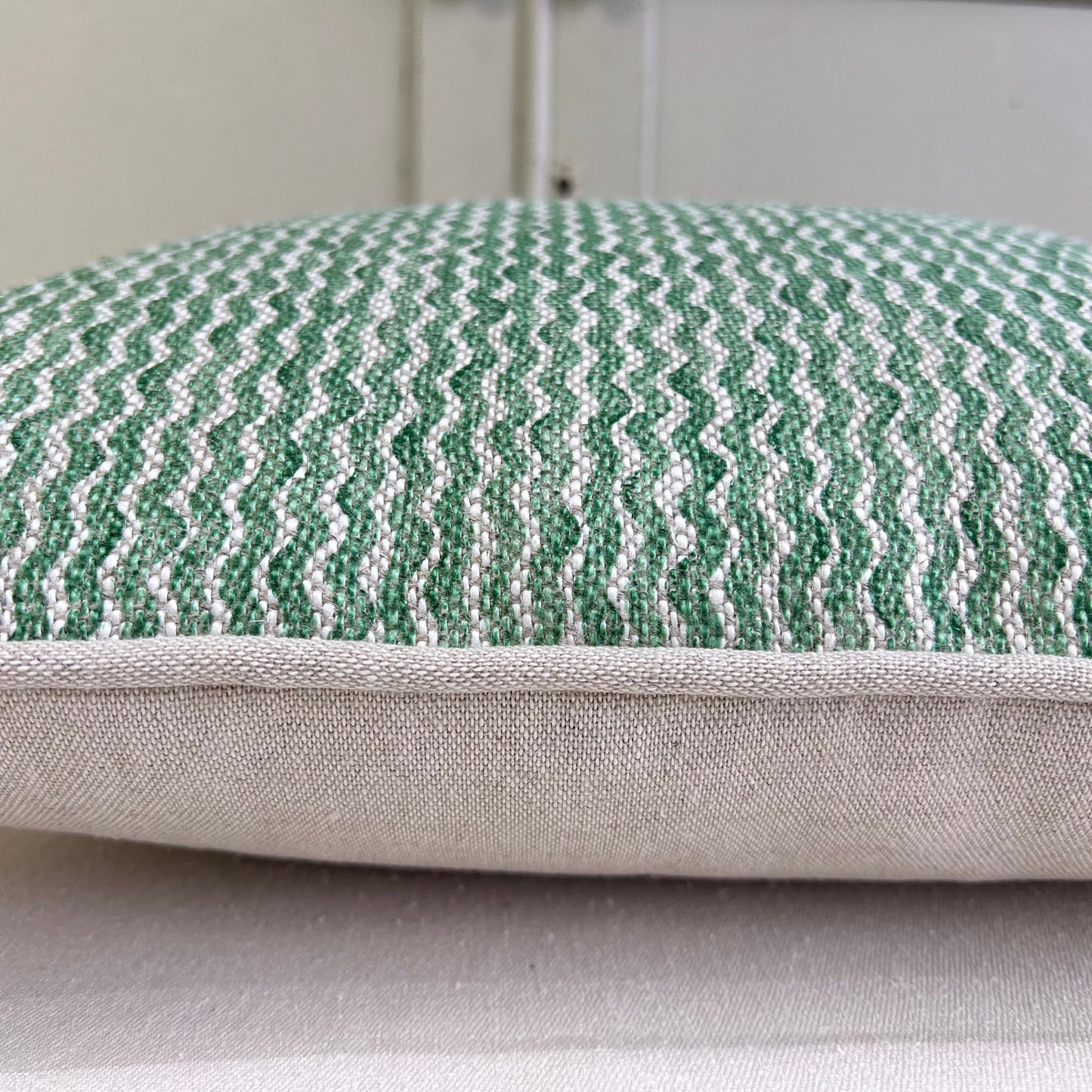 Cushions Made in Fermoie Popple Decorative Green Neutral Linen Cushion Pillow Throw Cover