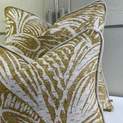 Cushions Made In Fermoie Savernake Luxury Designer Decorative Chartreuse Yellow Green Linen Cushion Pillow Throw Cover