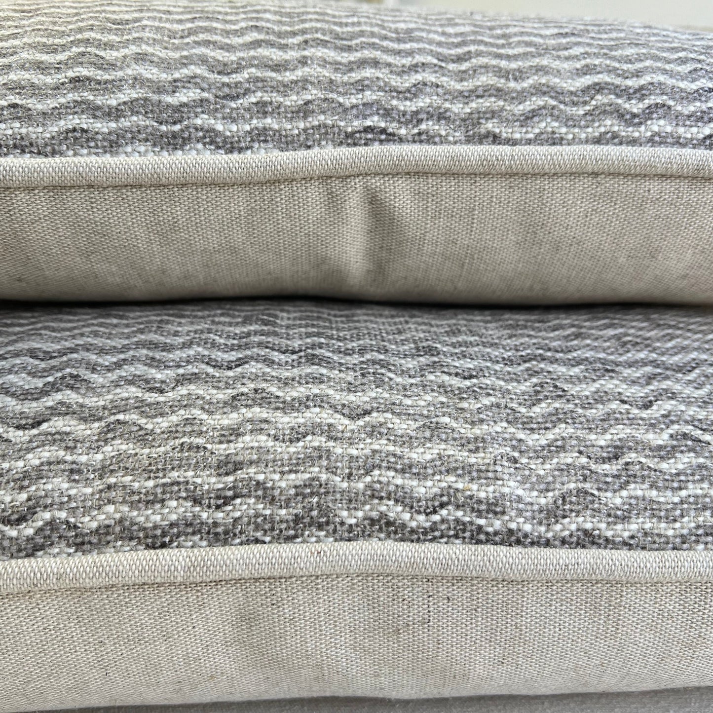 Cushions Made In Fermoie Popple Luxury Designer Decorative Grey Neutral Linen Cushion Pillow Throw Cover