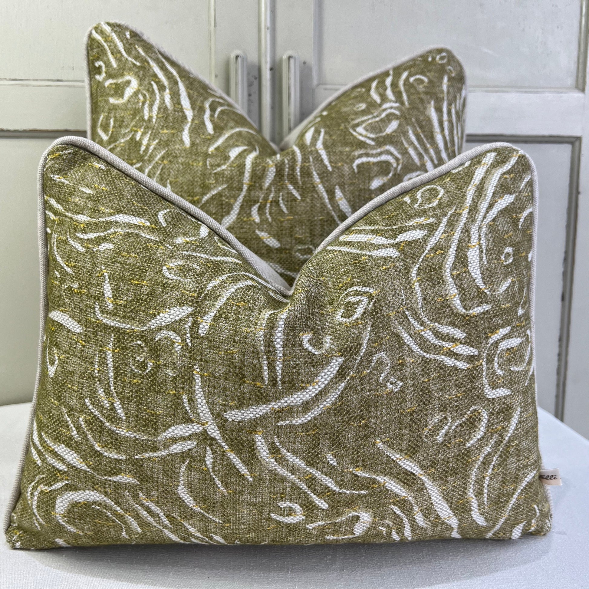 Cushions Made In Fermoie Pebble Decorative Neutral Green Cotton Cushion Pillow Throw Cover